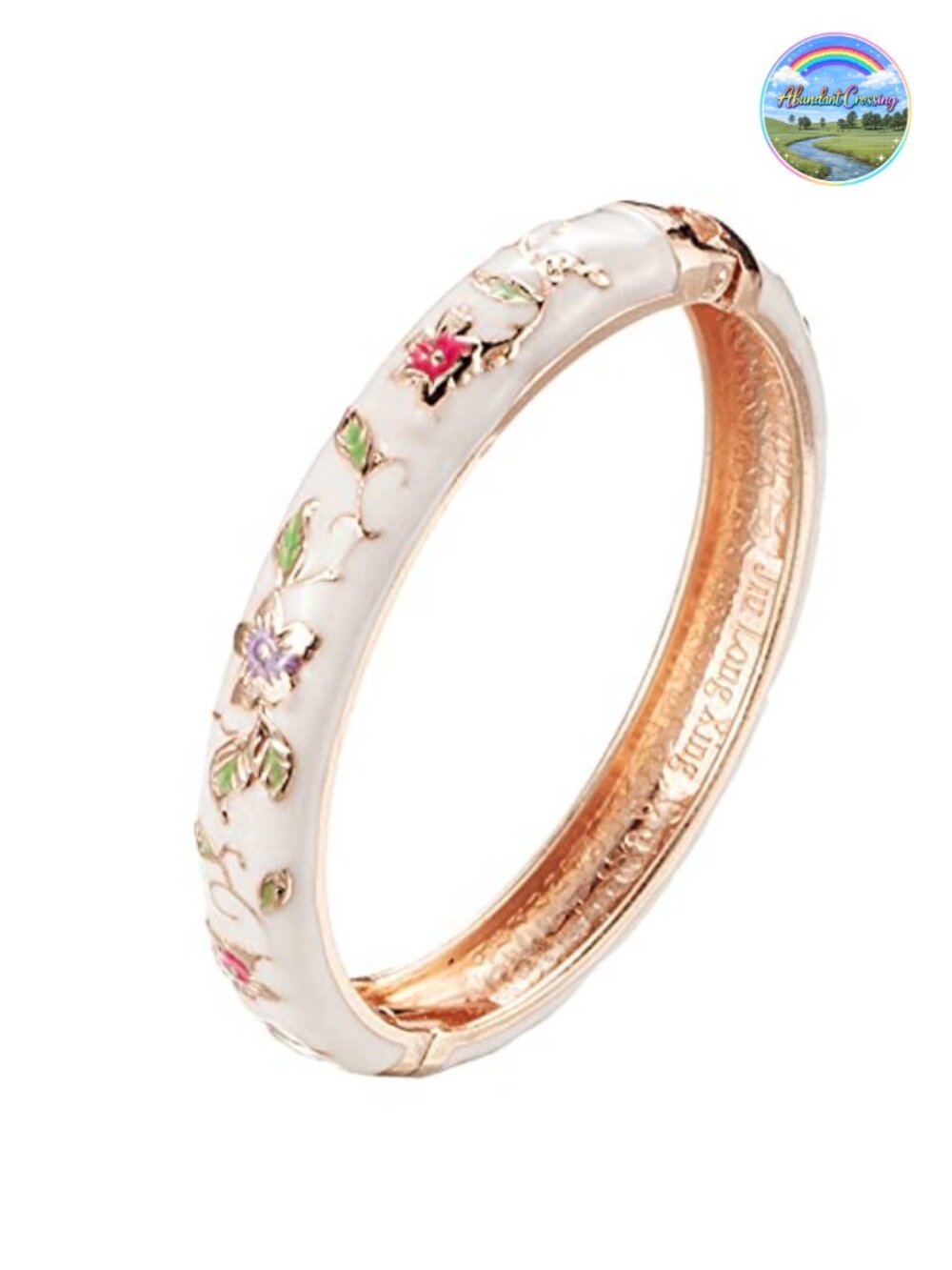UJOY Vintage Cloisonne Enameled Hinged Bangle Bracelet Gift for Women